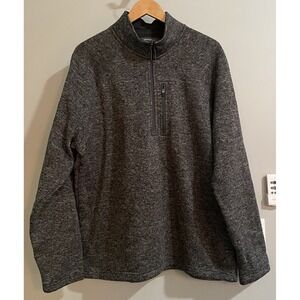 Eddie Bauer Sweater 1/2 Zip‎ Mock Neck Fleece Pullover Chest Pocket Mens XL